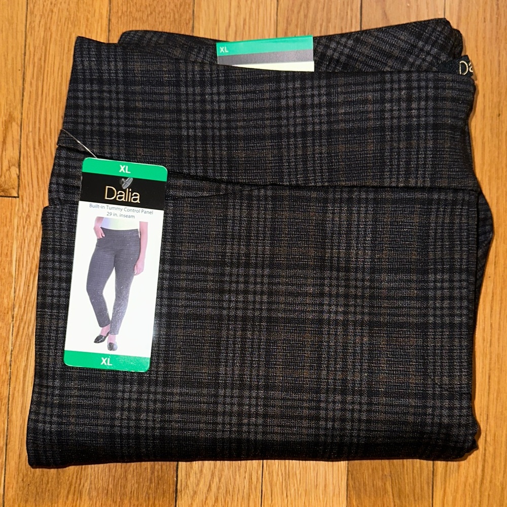 Dalia Men's Charcoal Checkered Dress Pants